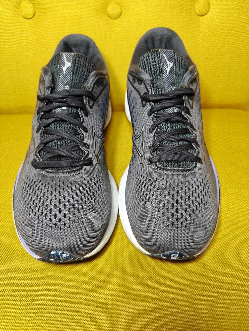 Mizuno Wave Rider 25 Gray Purple Running Sneakers Womens Shoes Size 10.5